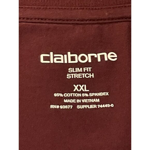 Claiborne Polo Shirt Mens 2XL XXL Slim Fit Stretch Casual Knit Short Sleeve - Picture 5 of 6